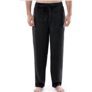 IZOD Mens wicking Sleep Pants Pajamas Black Super Soft, Pockets, Medium, NWT